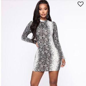 Fashion Nova Snake Print Mini Dress